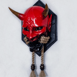 Free Shipp Mask Red Guard. Japan mask daemon Oni. Hannya mask.