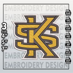 Kennesaw State Owls Embroidery Designs, NCAA Logo Embroidery Files, NCAA KSU, Machine Embroidery Pattern