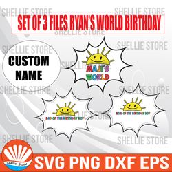 Family Of Birthday Boy Svg, Ryan's world  Birthday Svg, svg, png, dxf, instant download
