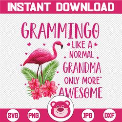 Grammingo Like A Normal Grandma Only More Awesome Png, Pink Flamingo Party Png, Flamingo Lover Png, Mother's Day Png