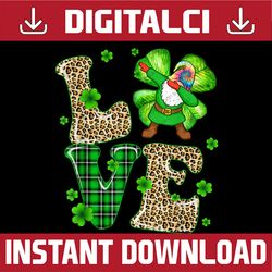 Leopard LOVE Gnomes Irish Shamrock Saint Patricks Day 2022 PNG Sublimation Designs