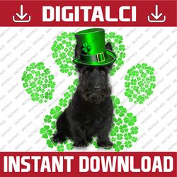 Scottish Terrier Shamrock Paw Clovers St Patrick's Day PNG Sublimation Designs