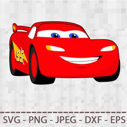 Cars 3 Lightning McQueen SVG PNG JPEG  DXF Digital Cut Vector Files for Silhouette Studio Cricut Design