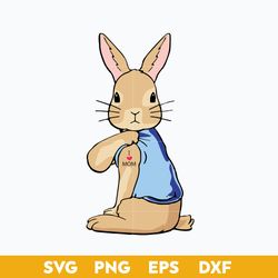 I Love Mom Bunny Svg, Mother's Day Svg, Png Dxf Eps Digital File