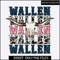 Retro Wallen Bull Skull PNG, Country Western Png, Cowboy Design, Western Cowboy, Wallen Png, Sublimation Designs, Instan