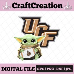 Baby Yoda with UCF Knights  Football PNG,  Baby Yoda png, NCAA png, Sublimation ready, png files for sublimation