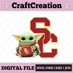 Baby Yoda with USC Trojans  Football PNG,  Baby Yoda png, NCAA png, Sublimation ready, png files for sublimation