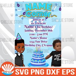 Gracies Corner Boy birthday party invitation, Birthday png, Birthday Party, Gracies Corner Birthday png, Birthday Party