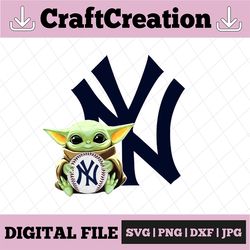 Baby Yoda with New York Yankees Baseball PNG,  Baby Yoda MLB png, MLB png, Sublimation ready, png files for sublimation,