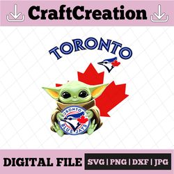 Baby Yoda with Toronto Blue Jays Baseball PNG,  Baby Yoda MLB png, MLB png, Sublimation ready, png files for sublimation