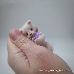 Miniature bear gift. Collectible teddy bear ooak. Handmade artist teddy bear.