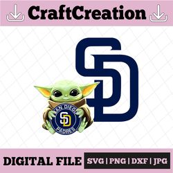 Baby Yoda with San Diego Padres Baseball PNG,  Baby Yoda MLB png, MLB png, Sublimation ready, png files for sublimation