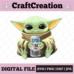 Baby Yoda with BUSCH Latte PNG,  Baby Yoda png, Sublimation ready, png files for sublimation
