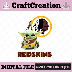 Baby Yoda with Redskins NFL png,  Baby Yoda NFL png, NFL png, Sublimation ready, png files for sublimation,printing