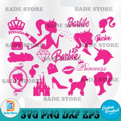 Barbiiie Svg, Barbies SVG, Baaarbie Silhouette, Barrrbie doll Svg, Girl Svg, Barbbie Sticker Clipart, Svg Files