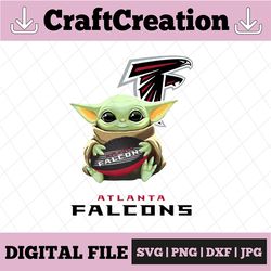 Baby Yoda with Atlanta Falcons NFL Png,  Baby Yoda NFL png, NFL png, Sublimation ready, png files for sublimation,printi