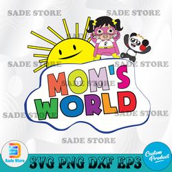 Customizable Mom's World Design for invitations, kid birthday gift, Birthday Svg, Cartoon, Custom name Svg, Png, Dxf