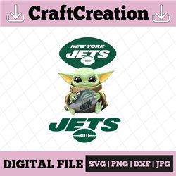 Baby Yoda with new york jets NFL png,  Baby Yoda NFL png, NFL png, Sublimation ready, png files for sublimation,printing