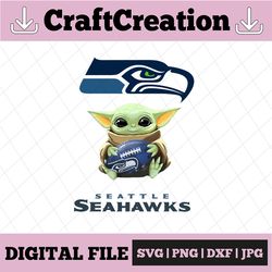 Baby Yoda with Seattle Seahawks NFL png,  Baby Yoda NFL png, NFL png, Sublimation ready, png files for sublimation,print