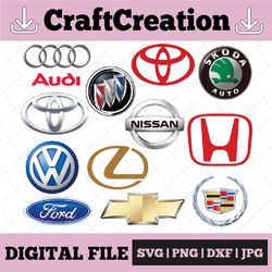 12 Car Brands Logos Svg, Car Cutting File, Car Logos SVG, Car Brands Logos Cutting Files, Car Logos Vinyl Cutting File,