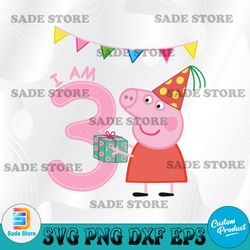 Birthday party with pig, birthday svg, Cricut, svg files, File For Cricut, For Silhouette, Cut File, Dxf, Png, Svg