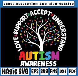 Autism Love Accept Support Autistic Autism Awareness Svg, Autism Awareness Png, Easter Bunny, Digital Download
