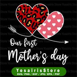 Our First Mother's Day Png, Mothers Day Matching Png, Boho Mother's Day Png, Mother's Day Mommy And Baby Png