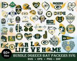 60 Green Bay Packers bundle svg, Packers svg, Nfl svg, png, dxf, eps digital file