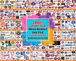 MLB SVG Bundle 1800 MLB SVG, EPS, PNG, DXF for Cricut, Silhouette