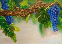 Blue berry painting blue grapes painting 12*17 inch grape art