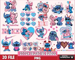 20 file Stitch Valentine bundle PNG, Valentine day PNG bundle, for Cricut, digital, file cut, Instant Download