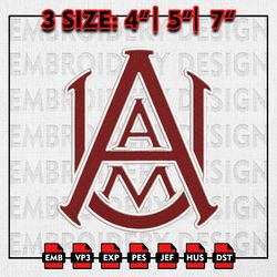 Alabama A&M Bulldogs Embroidery files, NCAA D1 teams Embroidery Designs, Machine Embroidery Pattern