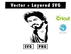 Actor Shahrukh Khan. svg, png files for cricut machine , anime svg , manga svg