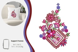 Beautiful Pillow Cover EmbroideryBouquets & Bunches Embroidery Designs