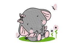 Cute Elephant EmbroideryBaby Animals Embroidery DesignsCute Elephant