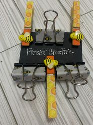Bee Clothespin Magnets & Binder Clips