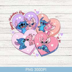 Stitch Valentine PNG, Cute Valentines Hoodie, Valentines Day Gift, Stitch Characters PNG, Stitch Lover Gift, Cute Couple