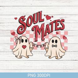 Retro Valentine Ghost Couple PNG, Soul Mates Funny Valentines Day PNG, Retro Style Ghost Aesthetic PNG, Gothic Vibe PNG
