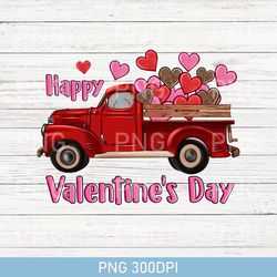 Retro Happy Valentine's Day Truck Hearts PNG, Valentines Day Shirts For Woman, Valentines Day Gift, Valentines Gift PNG