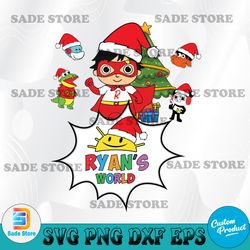 Ryan's world Christmas svg, Cartoon svg, pine tree svg, Christmas party svg, svg file, png, cricut, digital file