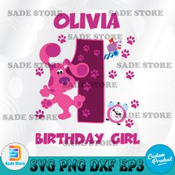 Customized name and age with Blue's clues svg, clock svg, finger svg, Cricut, svg files, File For Cricut, For Silhouette