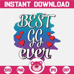 Best GG Ever Heart Png, Mother's Day Awesome Png, Mother's Day Gift Png, Family Png, Grandma Shirt Png