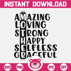 Mother Definition Svg, Happy Mother's Day Svg, Mother Amazing, Loving, Strong, Happy, Selfless, Graceful Svg Cut Files f