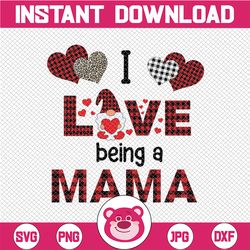 I Love Being A Mama Gnome Heart Buffalo Plaid Png, Gnome Png, Gnome Mama Png - INSTANT DOWNLOAD - Png Printable - Digita