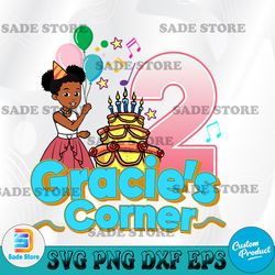 Personalized name And Age Gracie's Corner Birthday Girl PNG JPG PDF, Gracies Corner Birthday Png, Gracies Corner Custom