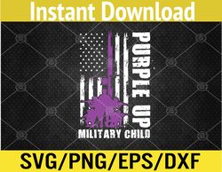 Military Child Month US Flag Purple Up Military Svg, Eps, Png, Dxf, Digital Download