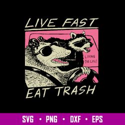 Live Fast Eat Trash Svg, Thrash Panda Svg, Funny Animal Svg, Png Dxf Eps File