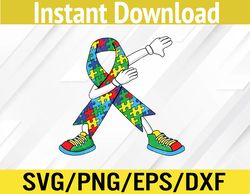 Autism Awareness Kids Dabbing Puzzle Piece Love Dab Dance Svg, Eps, Png, Dxf, Digital Download