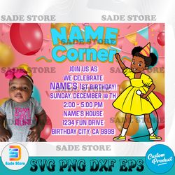 Editable Birthday Invitation Gracie's Corner Customized, Gracie's Corner png, Gracie's Corner Birthday, Gracie's Corner