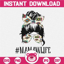 Funny MamawLife png | MamawLife Skull with Glasses Messy Bun png Sassy Mom png Png Clipart Funny Instant Download